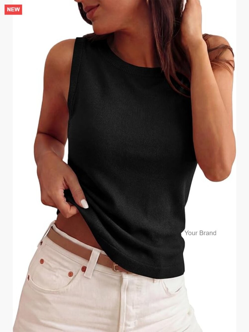 Sleeveless Ribbed Knit Tank Tops for Women Business Casual Summer Tops